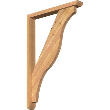 Ekena Millwork Funston Slat Smooth Bracket w/ Offset Brace, Western Red Cedar, 3 1/2"W x 26"D x 38"H BKT0402X26X38FST06SWR